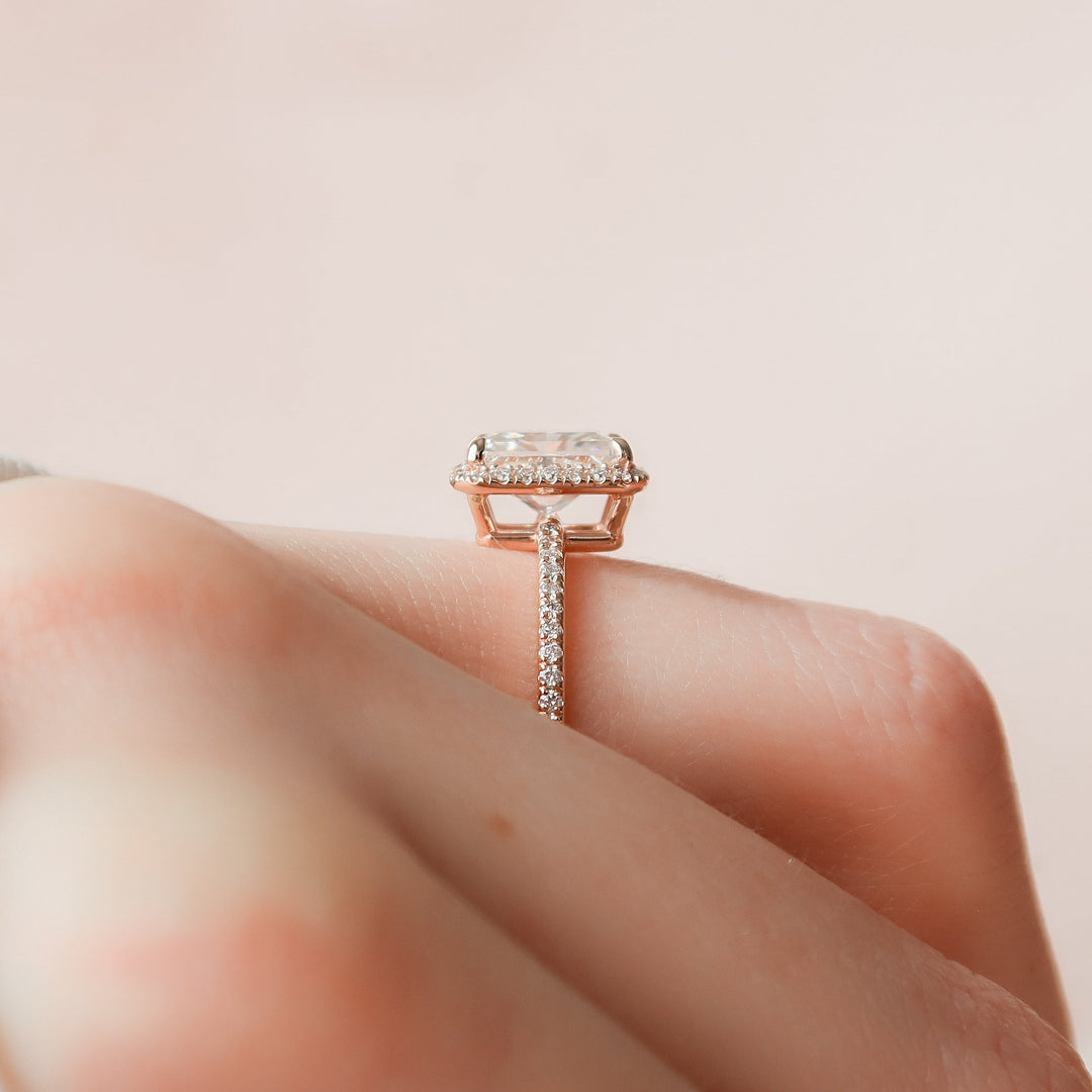 The Madelyn Radiant Lab Diamond Moissanite Engagement Ring