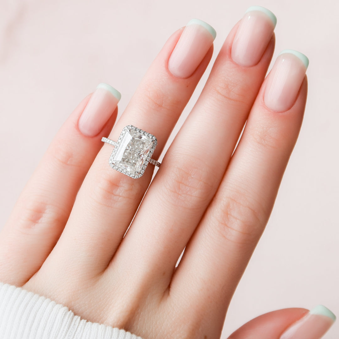 The Madelyn Radiant Lab Diamond Moissanite Engagement Ring