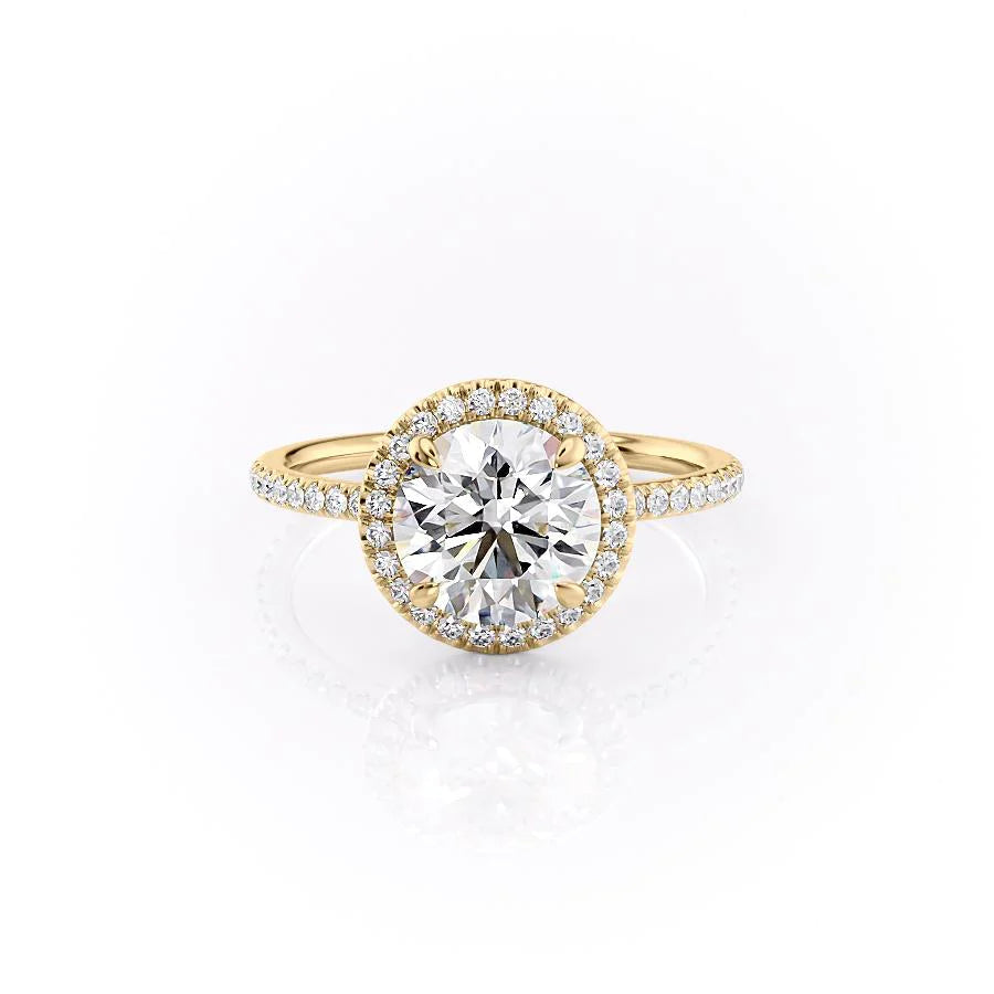 The Madelyn Set With Round Pave Lab Diamond 1 Carat 14K Gold#material_14k-gold