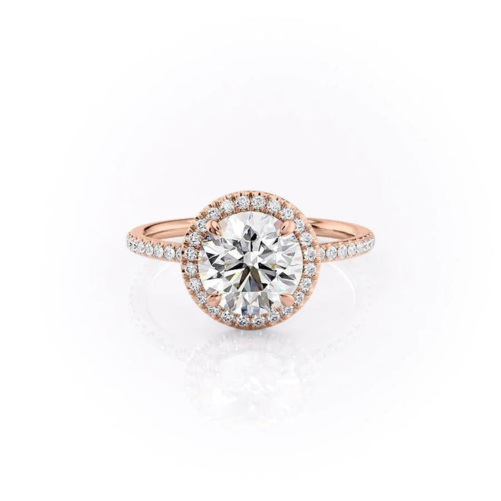 The Madelyn Set With Round Pave Moissanite#material_14k-rose