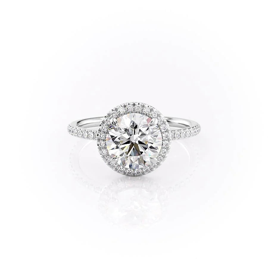 The Madelyn Set With Round Pave Lab Diamond 1 Carat 14K White#material_14k-white