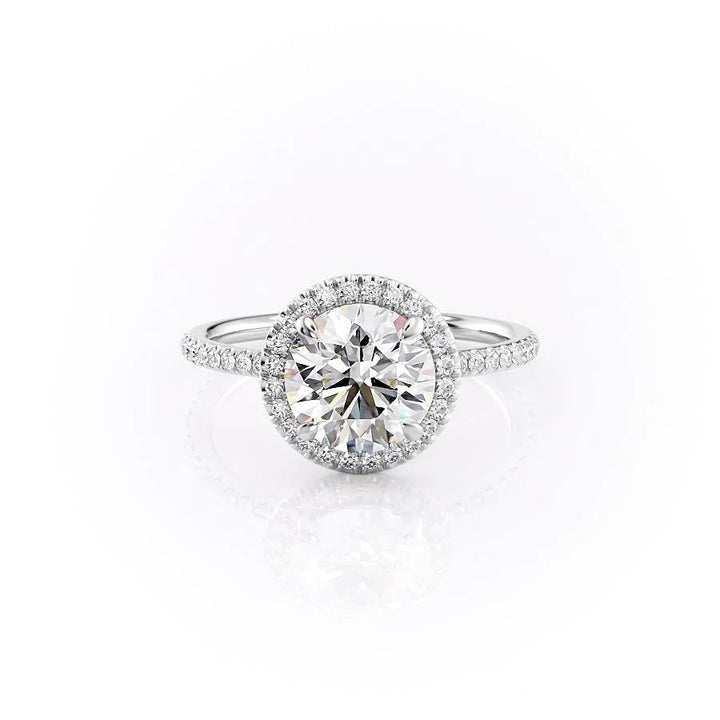 The Madelyn Set With Round Pave Lab Diamond 1 Carat 14K White#material_14k-white