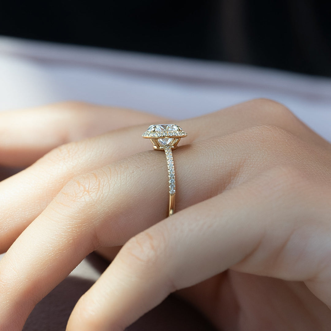 The Madelyn Round Lab Diamond Moissanite Engagement Ring