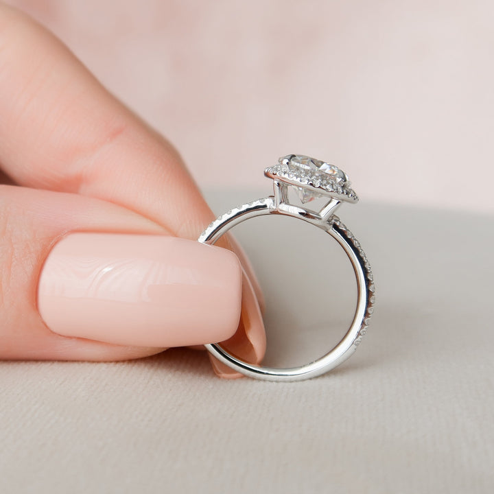 The Madelyn Round Lab Diamond Moissanite Engagement Ring *Shown with 2 ct #material_white