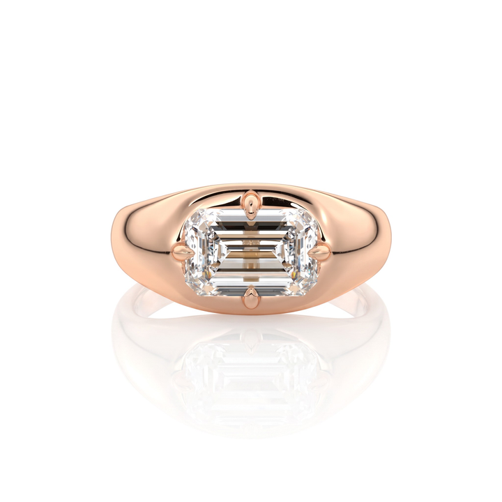The Manon Set With An Emerald Lab Diamond #material_rose