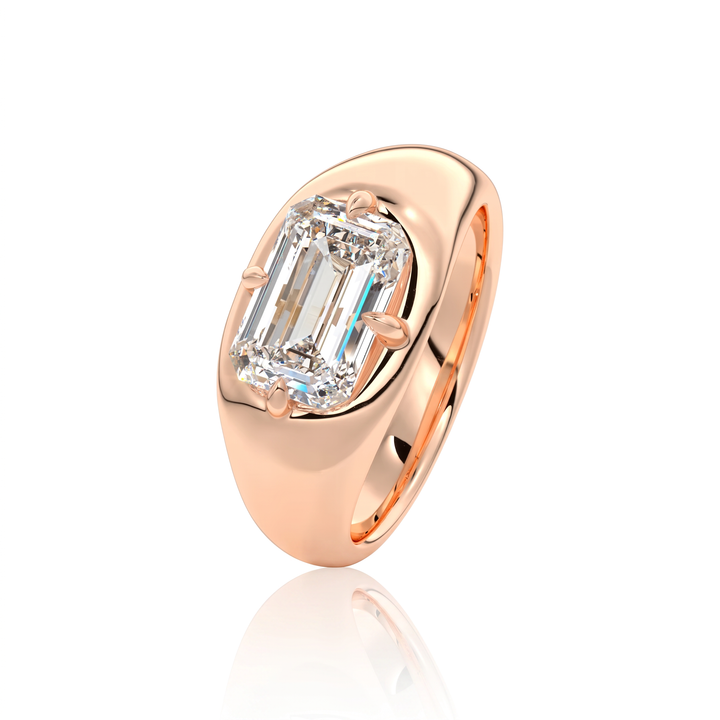The Manon Set With An Emerald Lab Diamond #material_rose