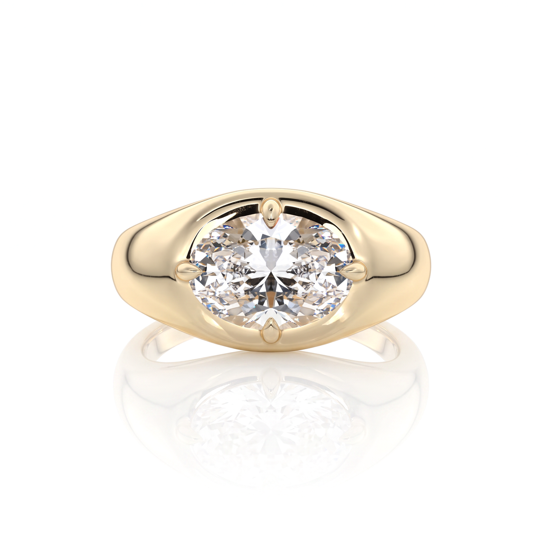 The Manon Set With An Oval Lab Diamond #material_gold