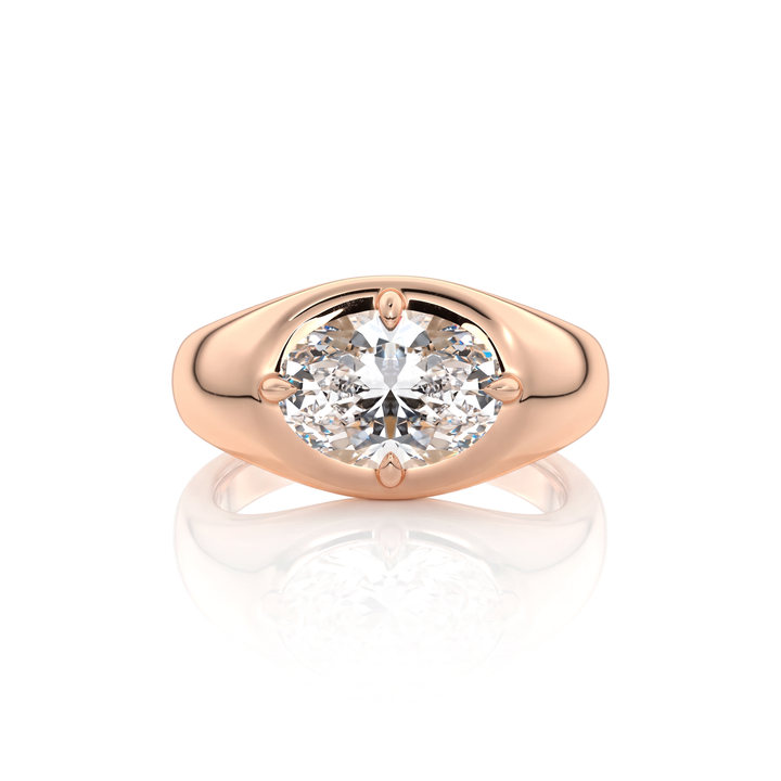 The Manon Set With An Oval Lab Diamond #material_rose