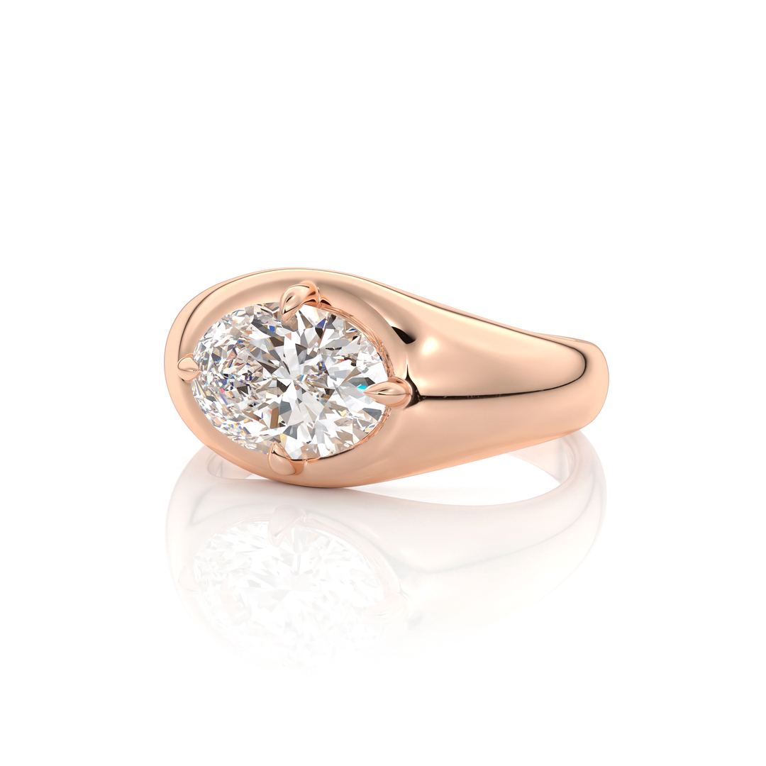 The Manon Set With An Oval Lab Diamond #material_rose