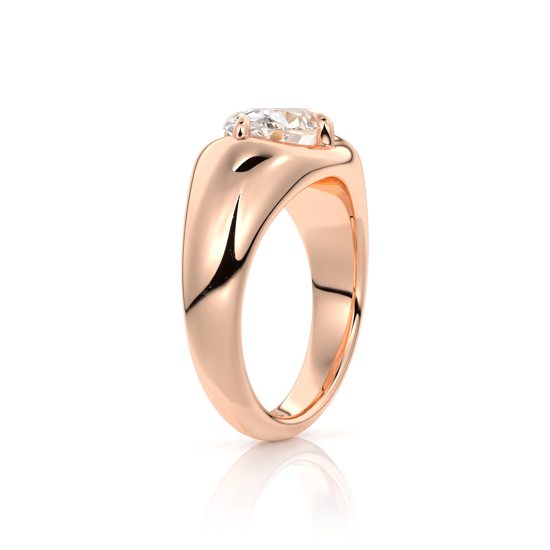 The Manon Set With An Oval Lab Diamond #material_rose