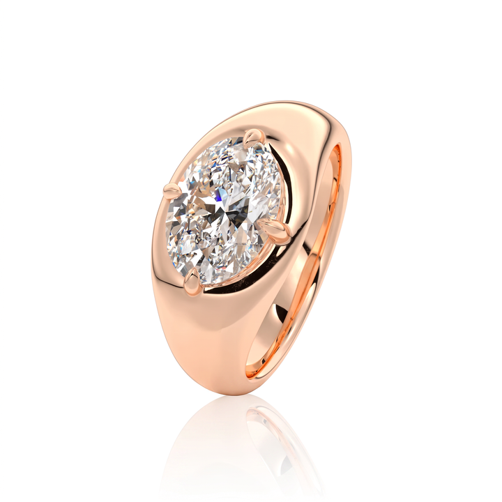 The Manon Set With An Oval Lab Diamond #material_rose