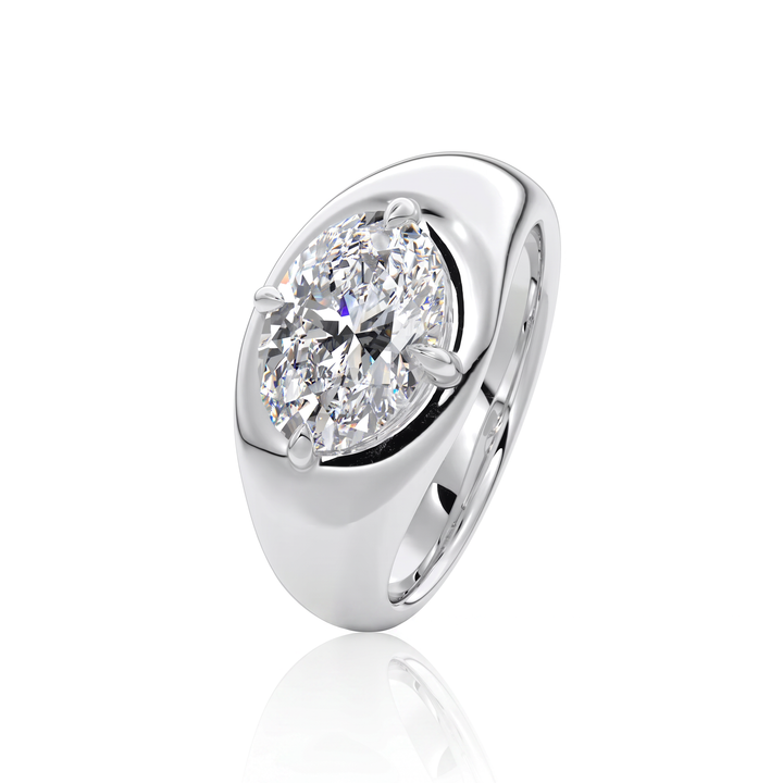 The Manon Set With An Oval Lab Diamond #material_white