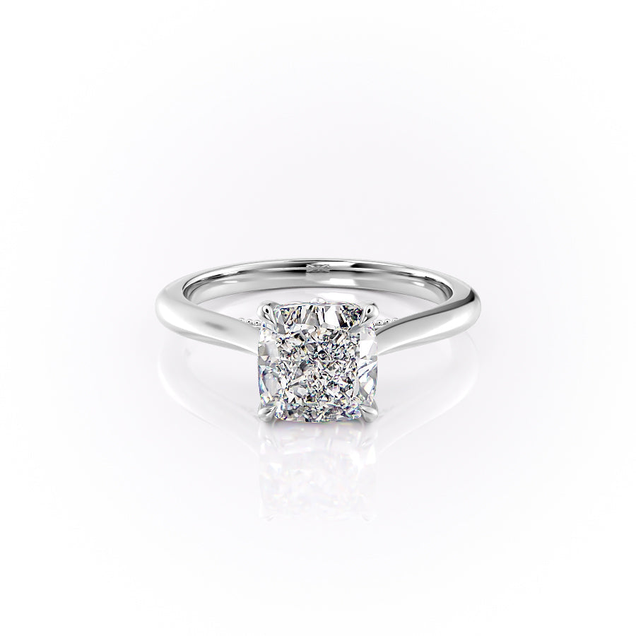 The Marlowe Set With A Cushion Lab Diamond-L'Amour Brilliance #material_white