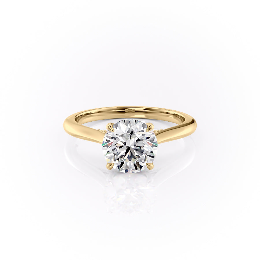 The Marlowe Set With A Round Lab Diamond-L'Amour Brilliance #material_gold