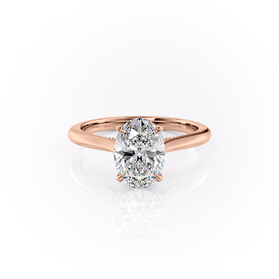 The Marlowe Set With An Oval Lab Diamond-L'Amour Brilliance #material_rose