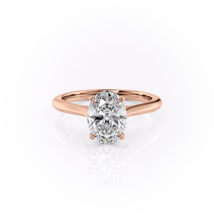 The Marlowe Set With An Oval Lab Diamond-L'Amour Brilliance #material_rose