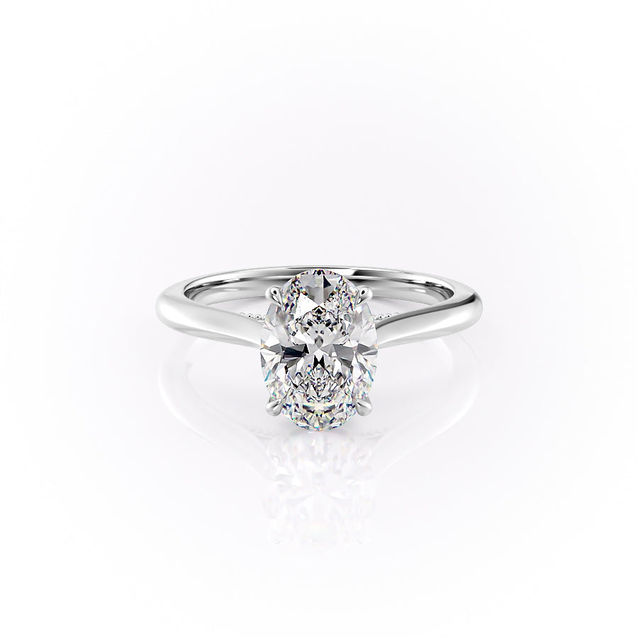The Marlowe Set With An Oval Lab Diamond-L'Amour Brilliance #material_white