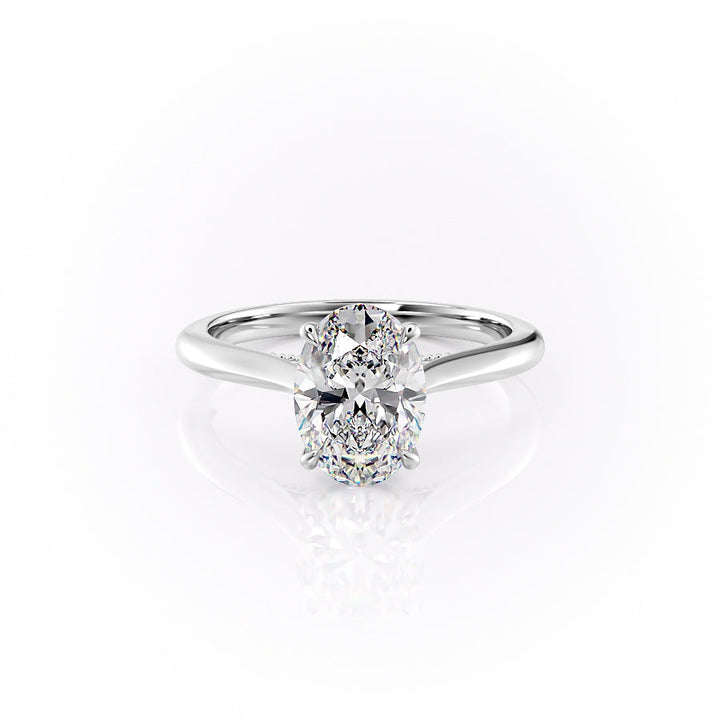 The Marlowe Set With An Oval Lab Diamond-L'Amour Brilliance #material_white