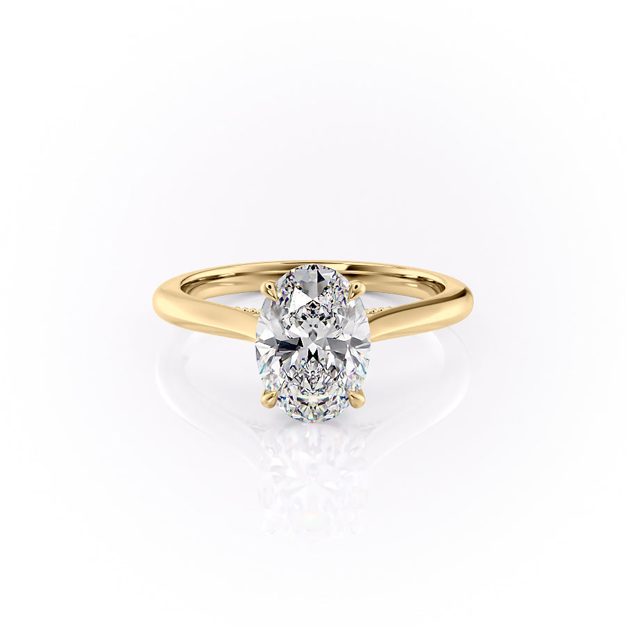 The Marlowe Set With An Oval Lab Diamond-L'Amour Brilliance #material_gold