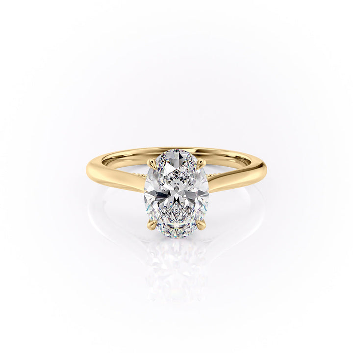 The Marlowe Set With An Oval Lab Diamond-L'Amour Brilliance #material_gold