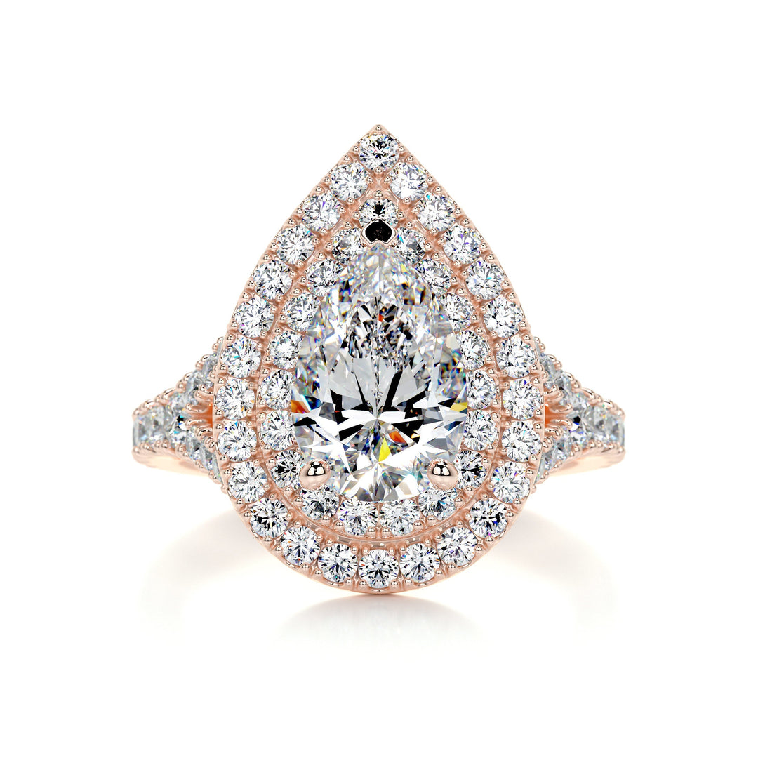 The Mckenna Moissanite & Diamonds Ring Moissanite 14K Rose 1 Carat Round#material_14k-rose