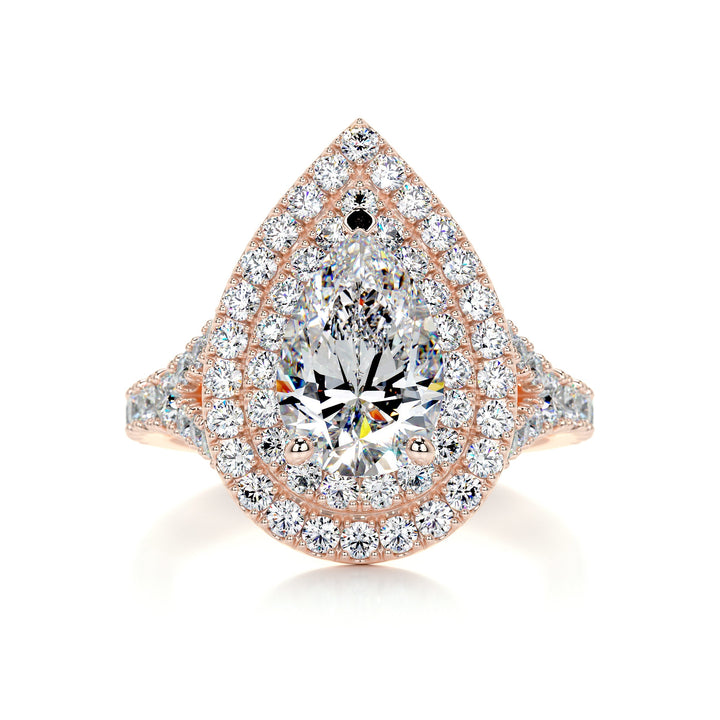 The Mckenna Moissanite & Diamonds Ring Moissanite 14K Rose 1 Carat Round#material_14k-rose