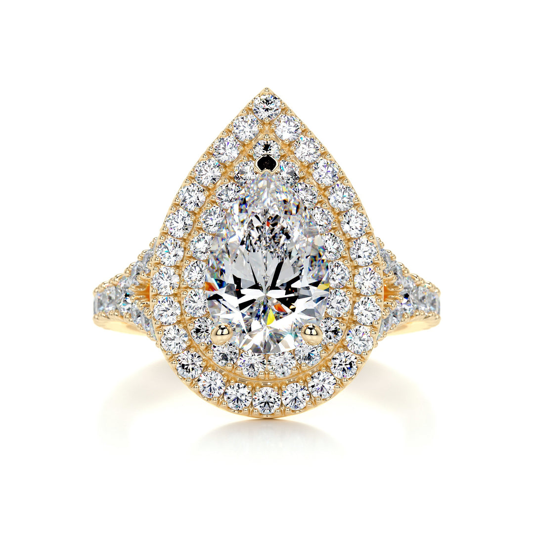 The Mckenna Moissanite & Diamonds Ring Moissanite 18K Gold 1 Carat Round#material_18k-gold