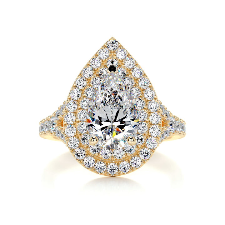 The Mckenna Moissanite & Diamonds Ring Moissanite 18K Gold 1 Carat Round#material_18k-gold