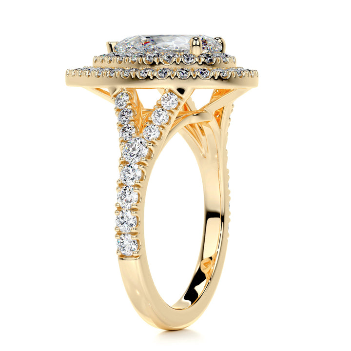 The Mckenna Moissanite & Diamonds Ring Moissanite 18K Gold 2.15 Carat Round#material_18k-gold