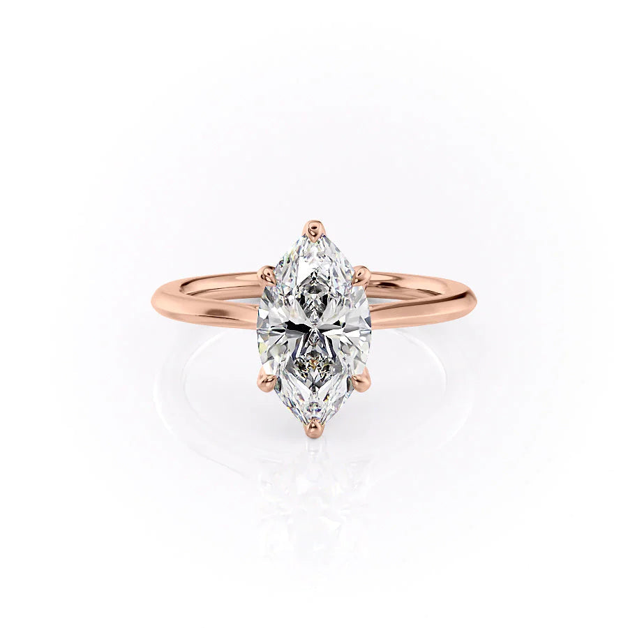 The Meera Set With Marquise Solitaire Moissanite#material_18k-rose