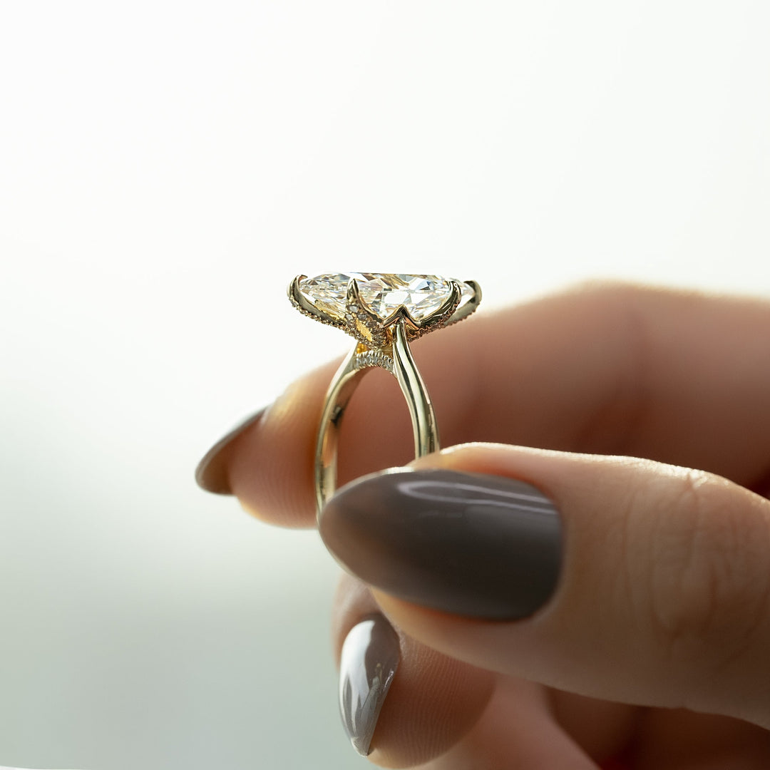 The Meera Marquise Lab Diamond Moissanite Engagement Ring