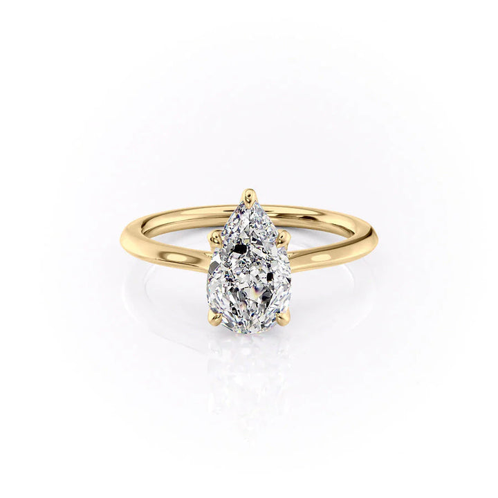 The Meera Set With Pear Solitaire Moissanite#material_14k-gold