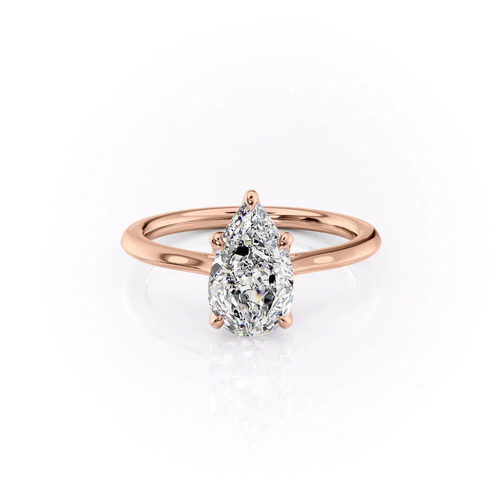 The Meera Set With Pear Solitaire Moissanite#material_14k-rose