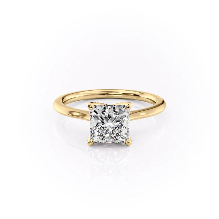 The Meera Set With Princess Solitaire Lab Diamond 1 Carat 14K Gold#material_14k-gold