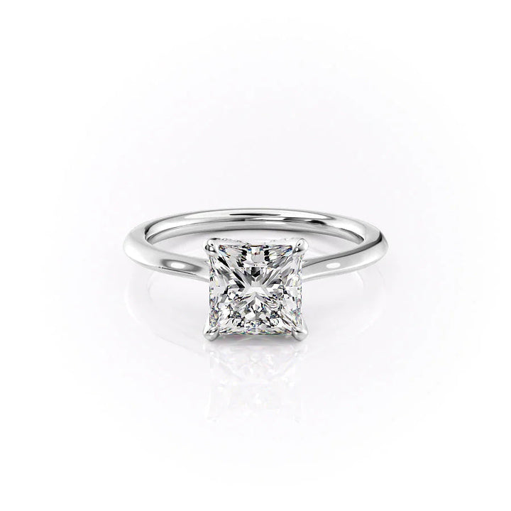 The Meera Set With Princess Solitaire Lab Diamond 1 Carat 14K White#material_14k-white