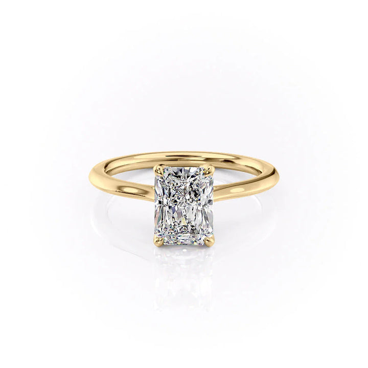 The Meera Set With Radiant Solitaire Lab Diamond 1 Carat 14K Gold#material_14k-gold