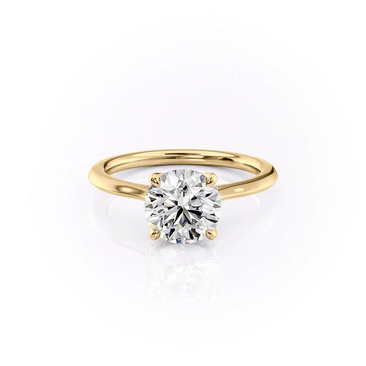 The Meera Set With Round Solitaire Lab Diamond 1 Carat 14K Gold#material_14k-gold