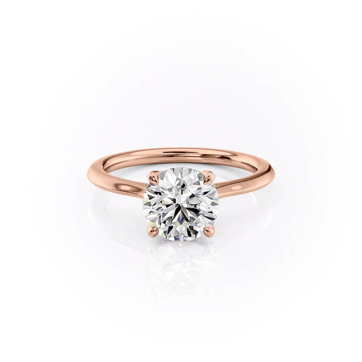 The Meera Set With Round Solitaire Moissanite#material_14k-rose