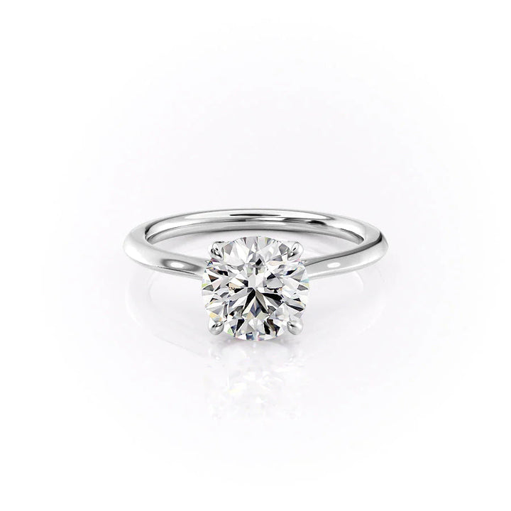 The Meera Set With Round Solitaire Lab Diamond 1 Carat 14K White#material_14k-white