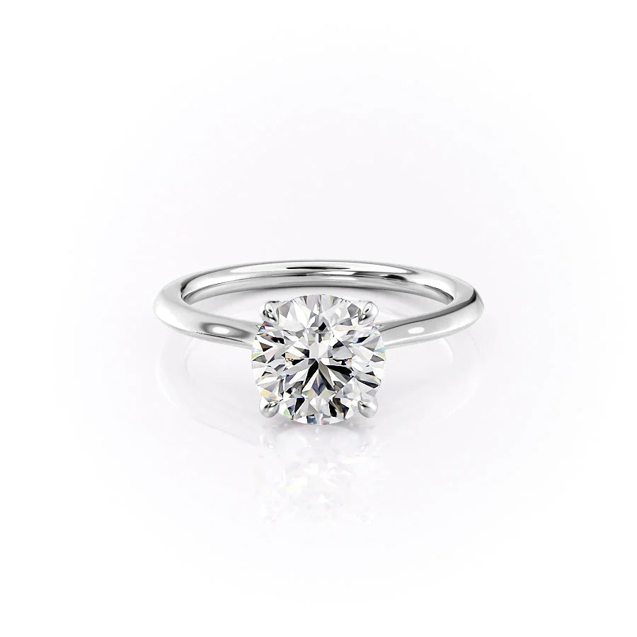 The Meera Set With Round Solitaire Moissanite#material_14k-white