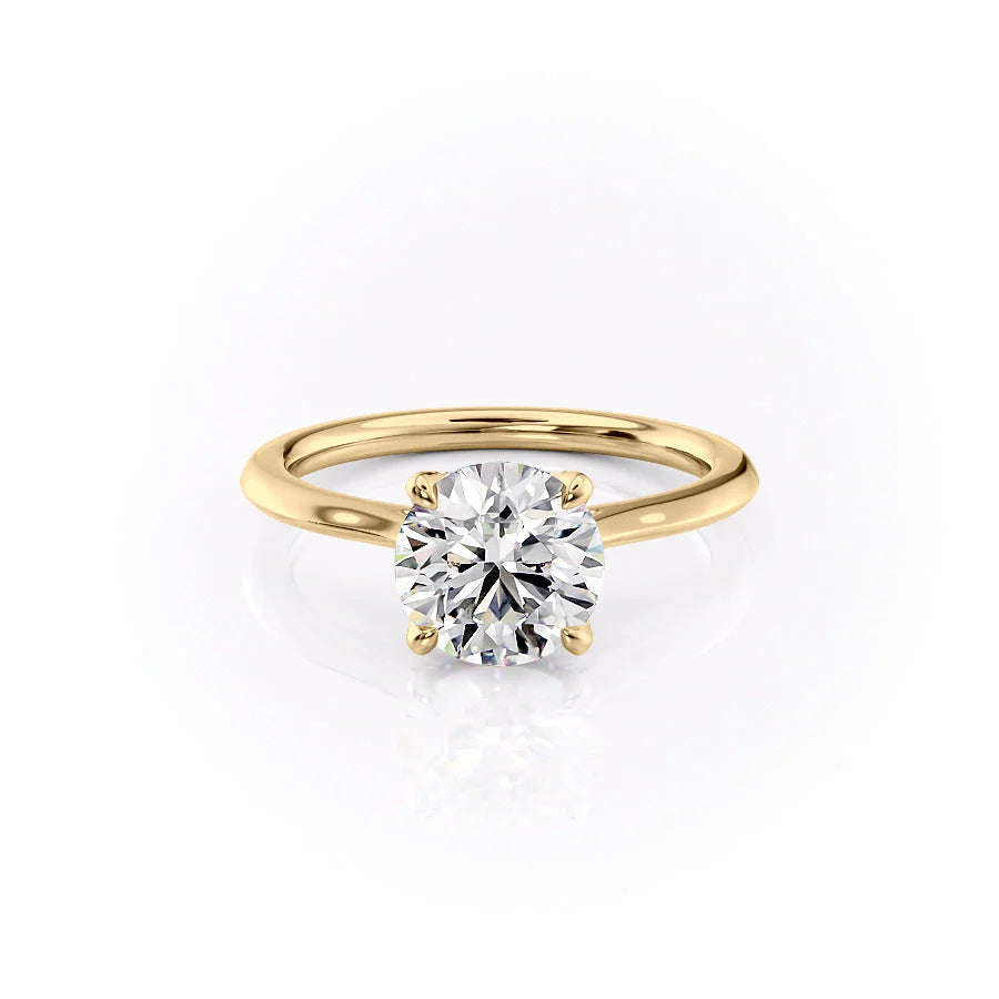 The Meera Set With Round Solitaire Lab Diamond 1 Carat 18K Gold#material_18k-gold