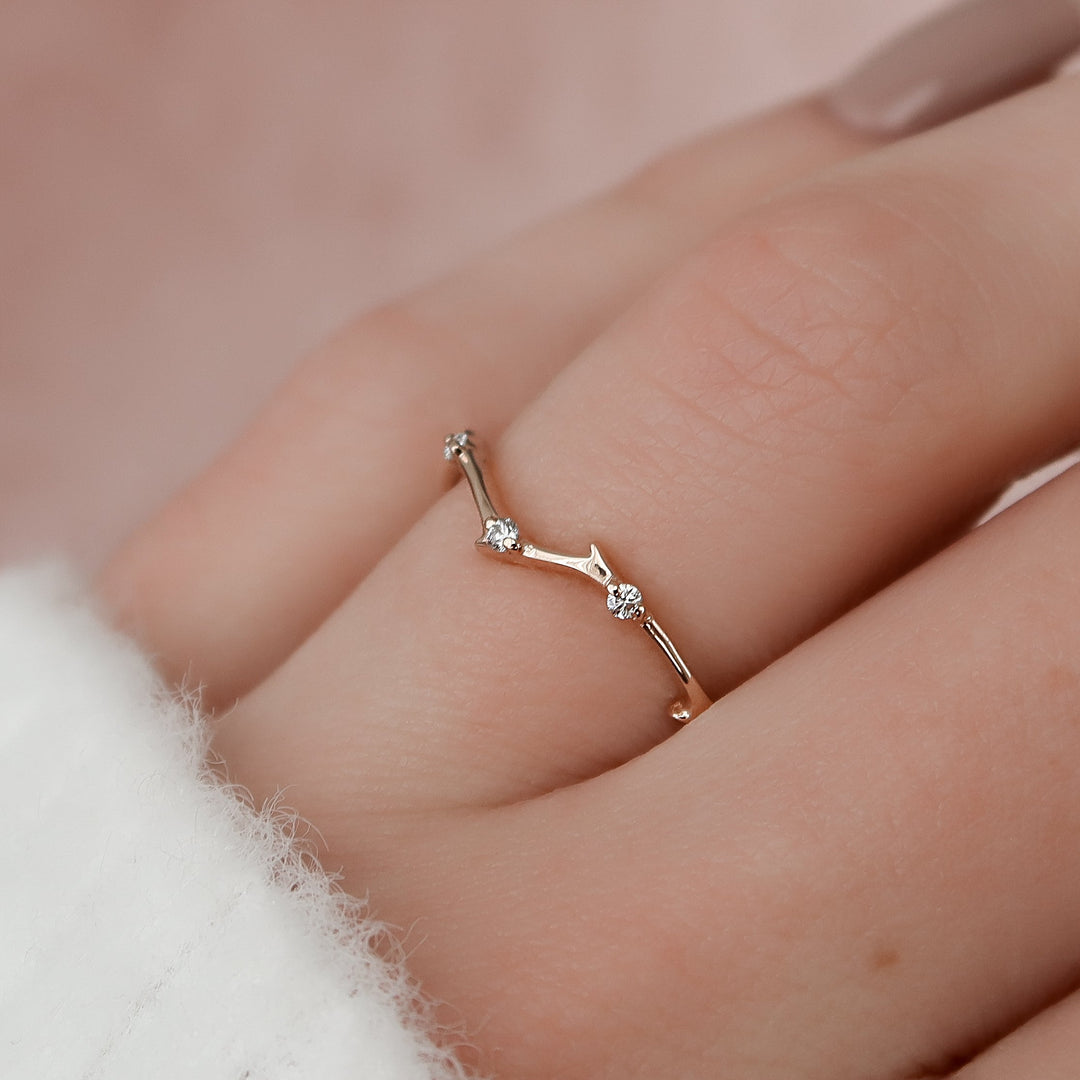 The Mini Coco Wedding Bands Plain 14K Rose#material_14k-rose