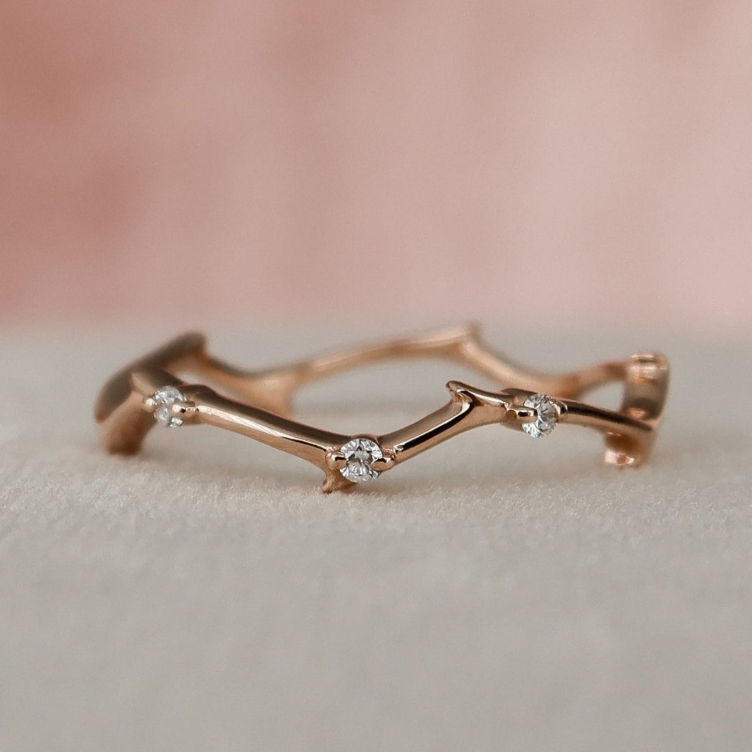 The Mini Coco Wedding Bands Plain 14K Rose#material_14k-rose