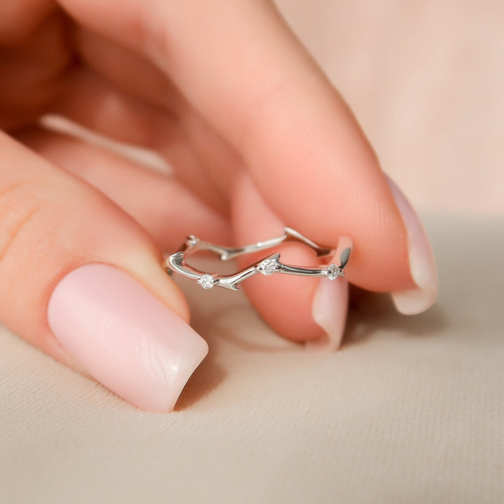 The Mini Coco Wedding Bands Plain#material_18k-white