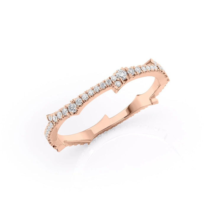 The Mini Pave Coco Wedding Bands Diamonds Half Way 14K Rose#material_14k-rose