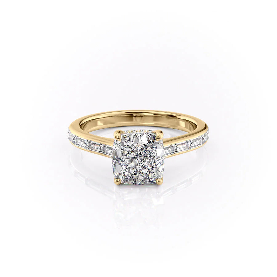 The Miracle Set With Cushion Side Stone Lab Diamond 1 Carat 14K Gold#material_14k-gold