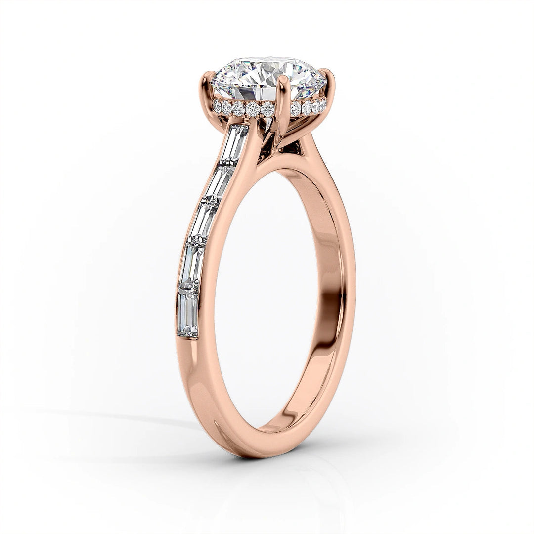 The Miracle Set With Cushion Side Stone Lab Diamond 1.5 Carat 14K Rose#material_14k-rose