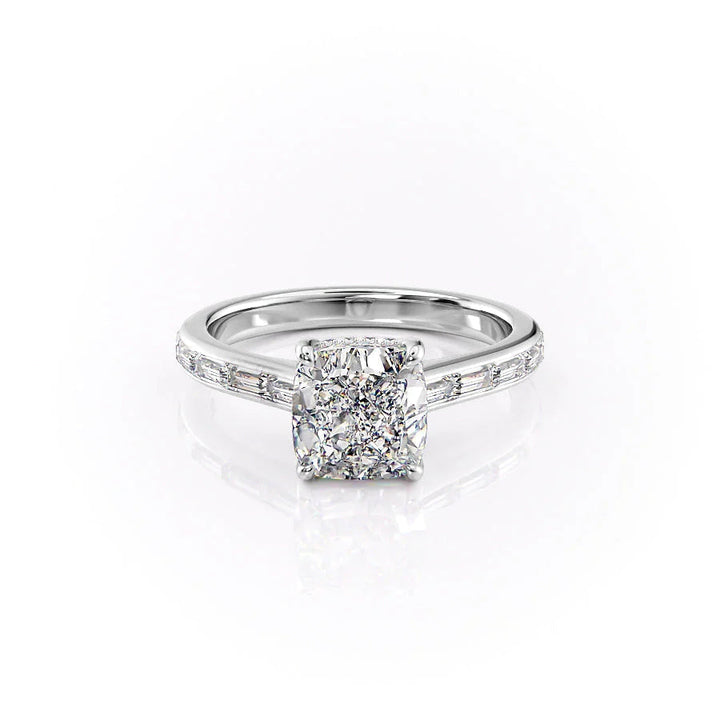 The Miracle Set With Cushion Side Stone Moissanite#material_14k-white