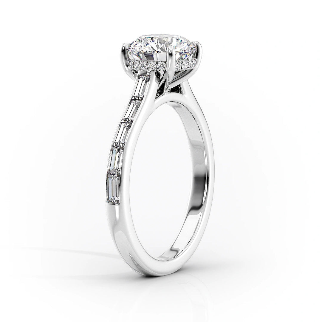 The Miracle Set With Marquise Side Stone Lab Diamond 1.5 Carat 14K White#material_14k-white