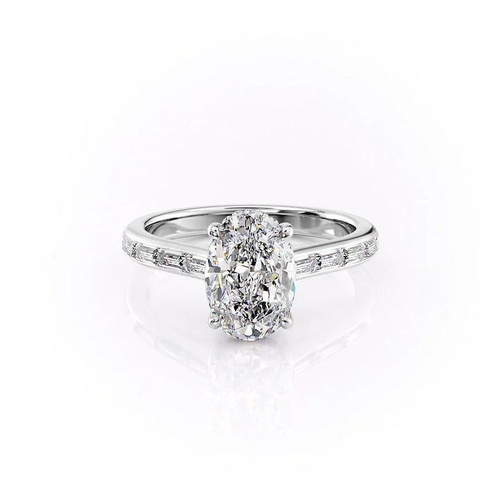 The Miracle Set With Oval Side Stone Moissanite#material_14k-white